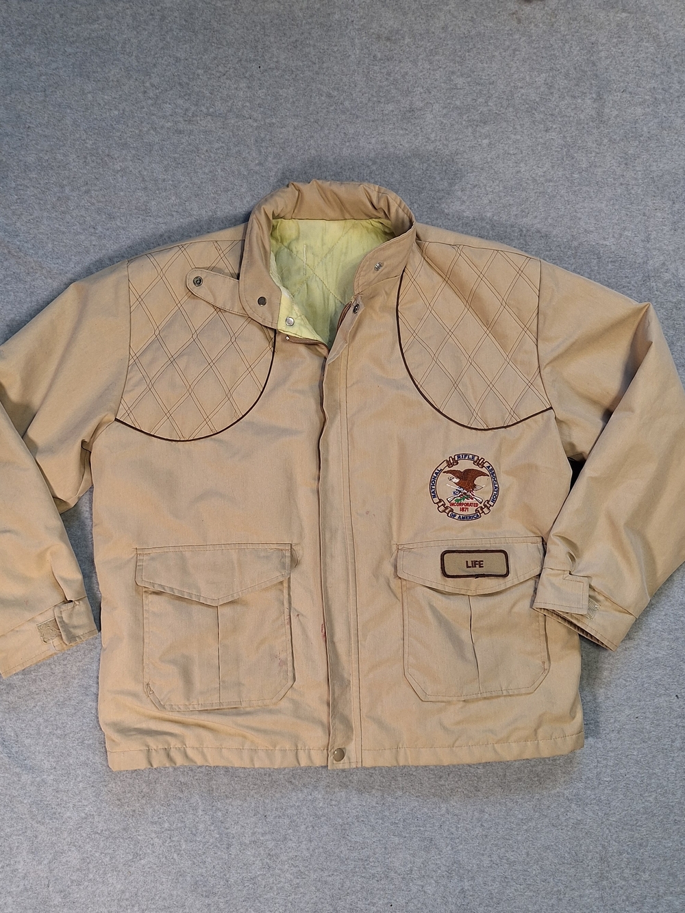 Vintage 70's NRA Life Member Shooting Jacket Quilted Thinsulate 3M Size XL